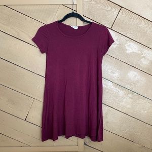 Maroon t-shirt dress